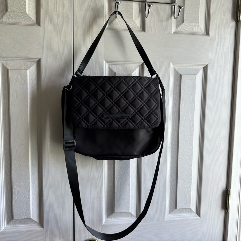 tahari nylon quilted crossbody and shoulder purse bag